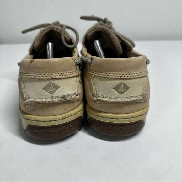 SPERRY 0799023  BOAT DECK Beige LEATHER MENS 10 W Memory Foam SHOES - Picture 2 of 14